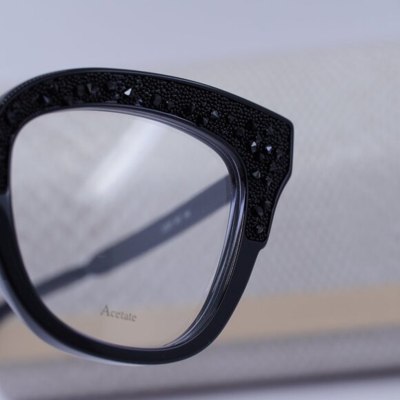 Jimmy Choo JC237 0807 00 Cat Eye 49mm Eyeglasses - Black with Glitter - Picture 4 of 10